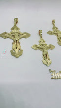 Load and play video in Gallery viewer, INRI - 14K Gold Plated Cross  Over 925 Silver