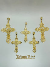 Load image into Gallery viewer, INRI - 14K Gold Plated Cross  Over 925 Silver
