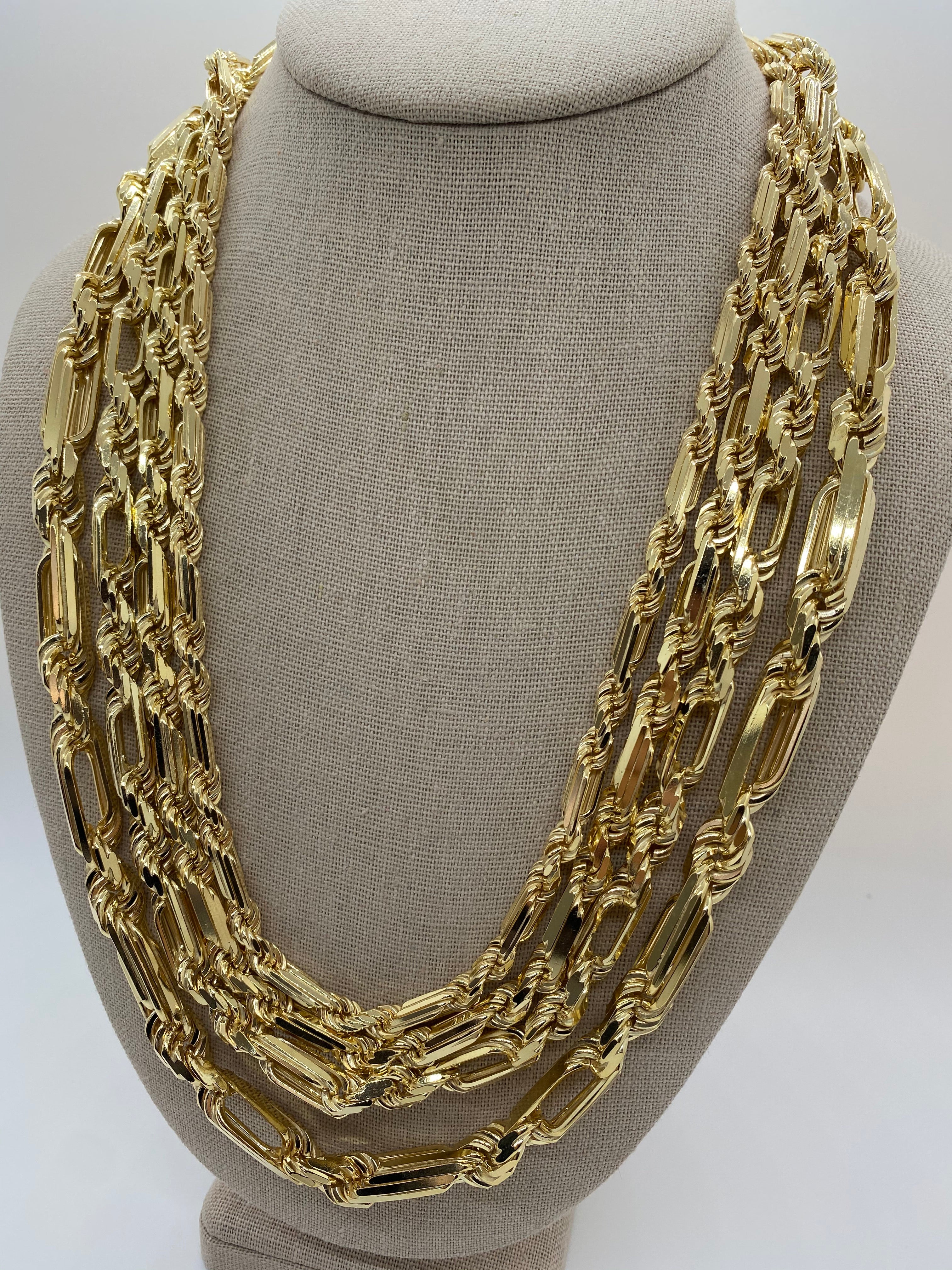 Milano 8mm Necklace Chain 8mm Milano Gold Chain Italian 14k Yellow